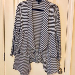 Style&Co layered black and white striped sweater